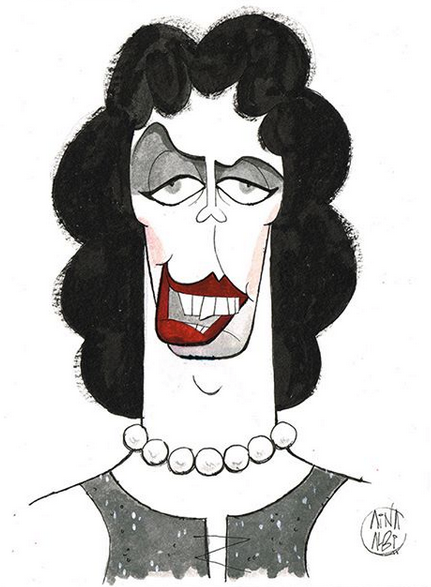 A caricature of Tim Curry, as Dr. Frank N Furter created by Aina Albi.