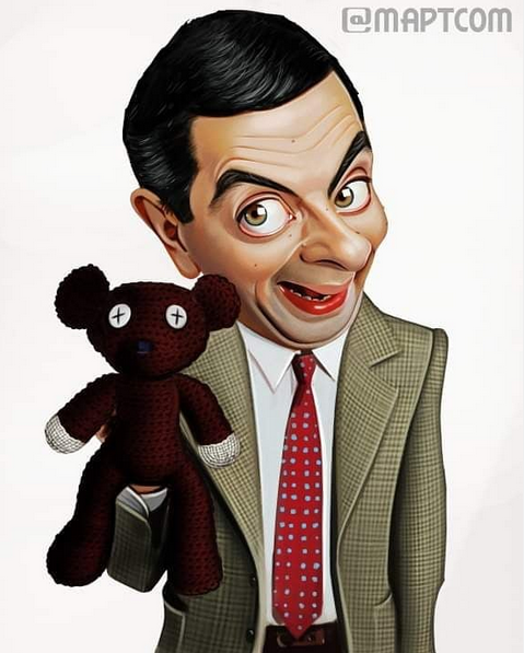 Miller Almeida's caricature of Rowan Atkinson in his role as Mr. Bean
