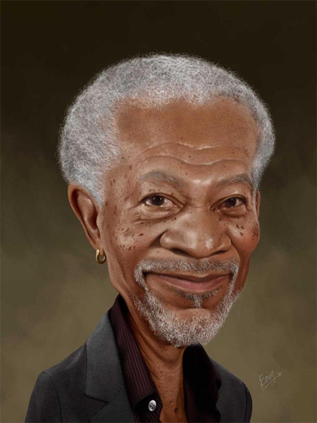 A caricature of Morgan Freeman by Prosenjit Mondal